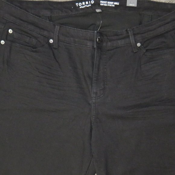 Torrid Perfect Skinny Ankle Vintage Stretch Mid-Rise Jean Black Plus 22 XTall - Picture 3 of 10